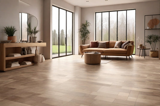 Sparkling clean hardwood floors reflecting natural light.